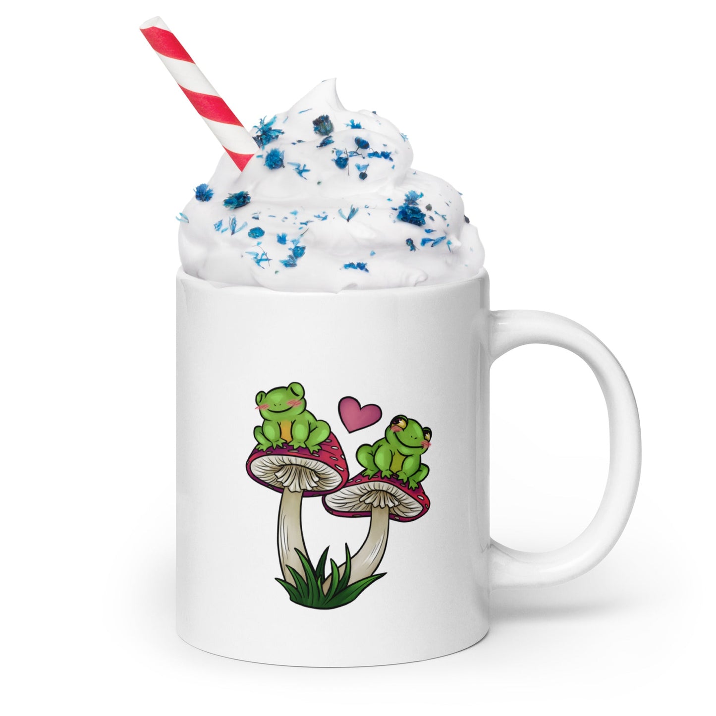 Frogs in Love White glossy mug - Chronically Crafting