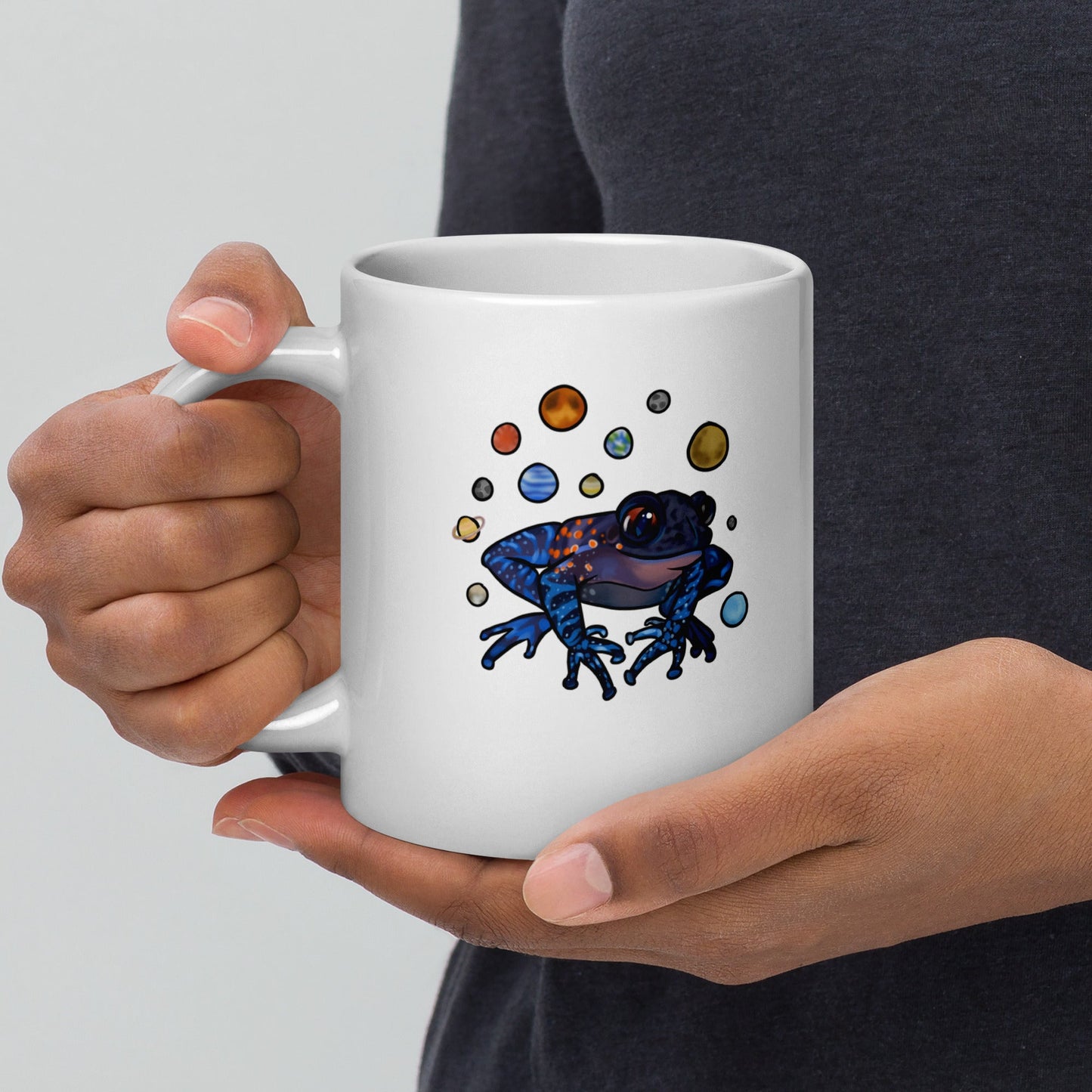 Galaxy Frog White glossy mug - Chronically Crafting