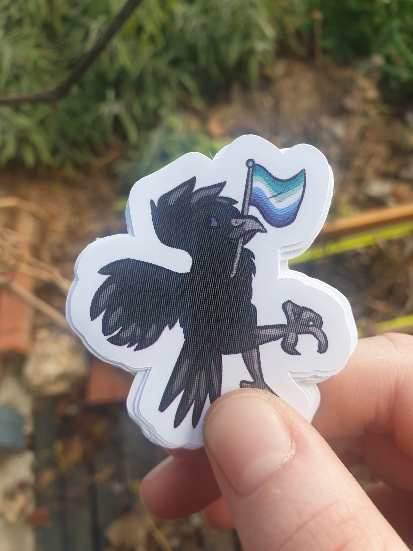 Pride Flag Raven Stickers (rainbow, gay, lesbian) - Chronically Crafting