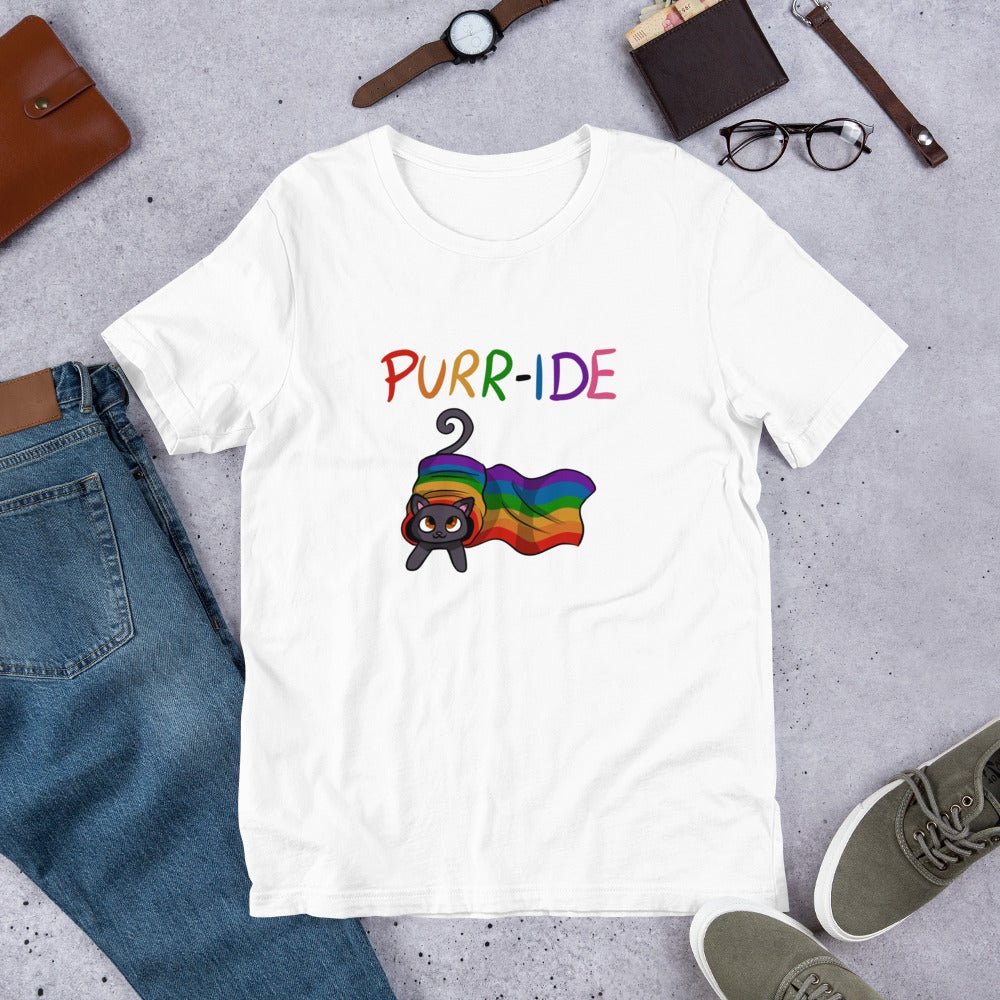 Pride Kitty Unisex t-shirt - Chronically Crafting
