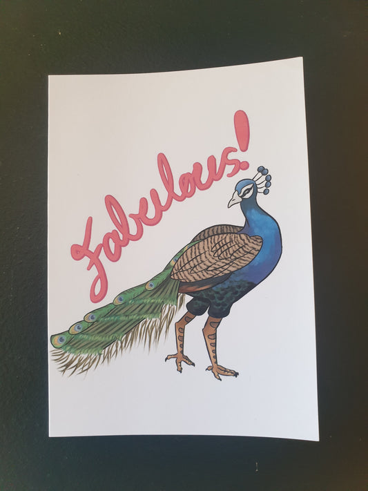 Fabulous Peacock greeting card