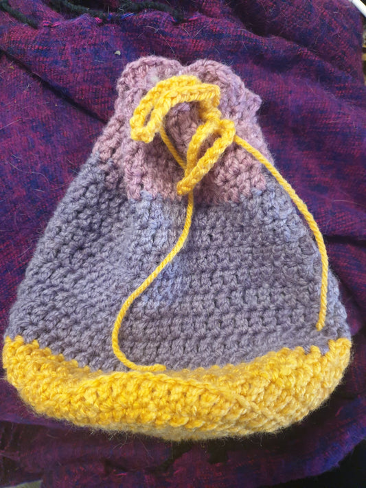 Crochet Drawstring Dice Bag - Large