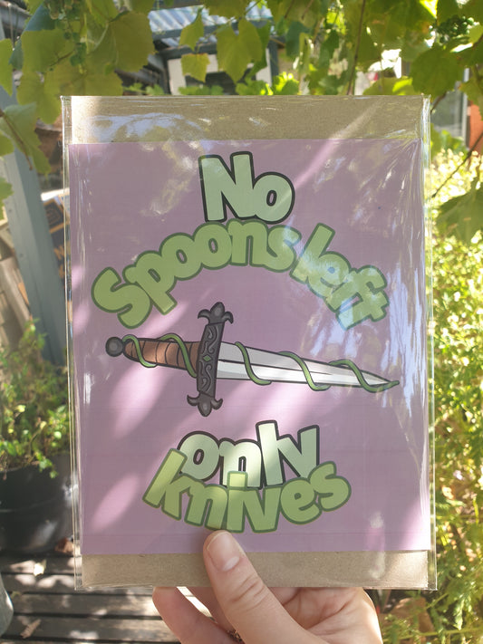 No Spoons Left, Only Knives | Small Art Print