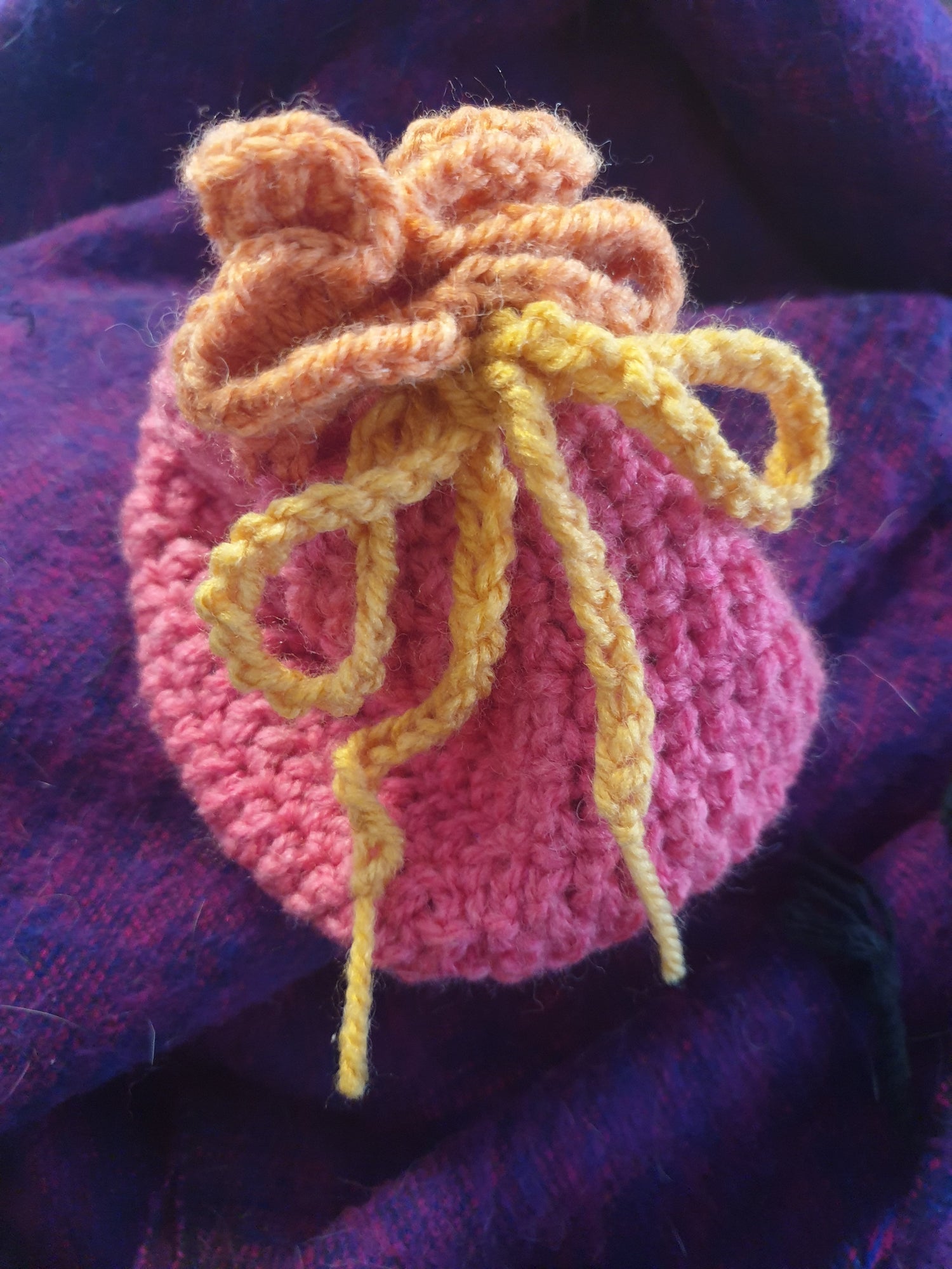 Crochet Drawstring Dice Bag for D&D - Small - Chronically Crafting