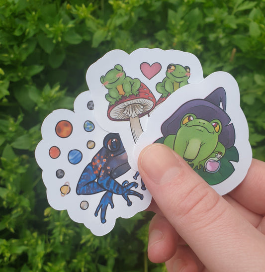 Cute Frog Stickers Bundle - Chronically Crafting