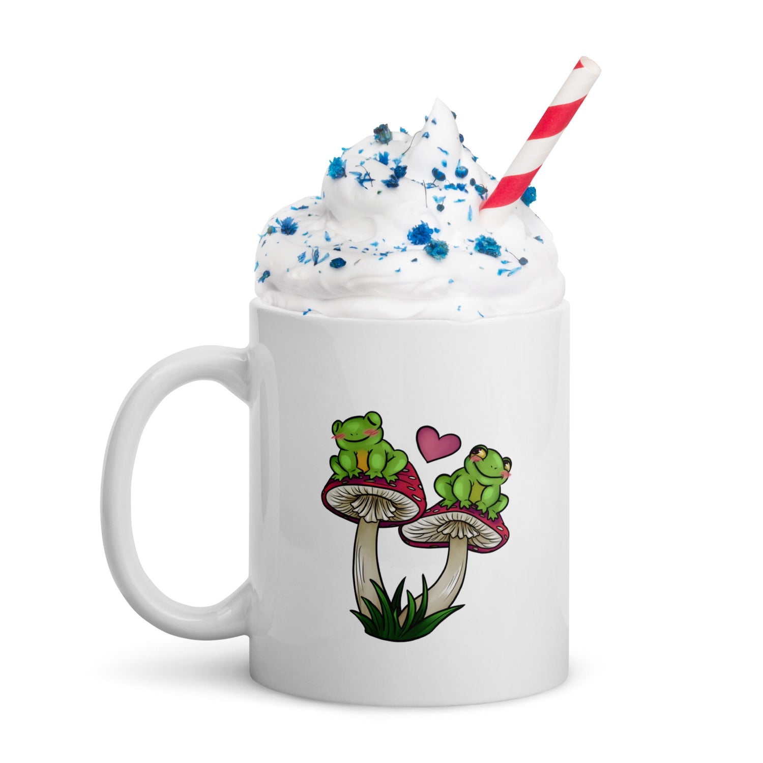 Frogs in Love White glossy mug - Chronically Crafting