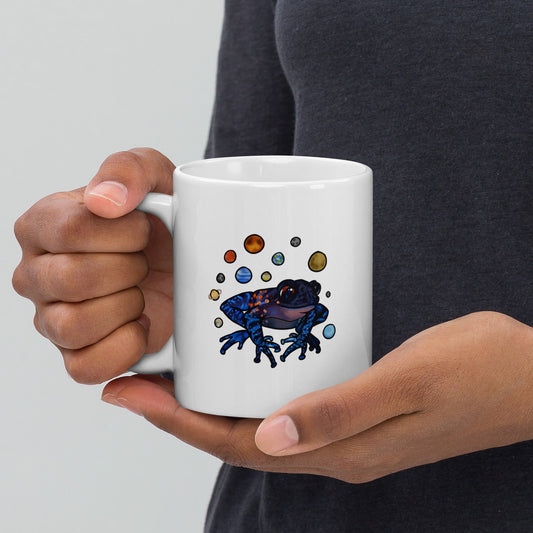 Galaxy Frog White glossy mug - Chronically Crafting