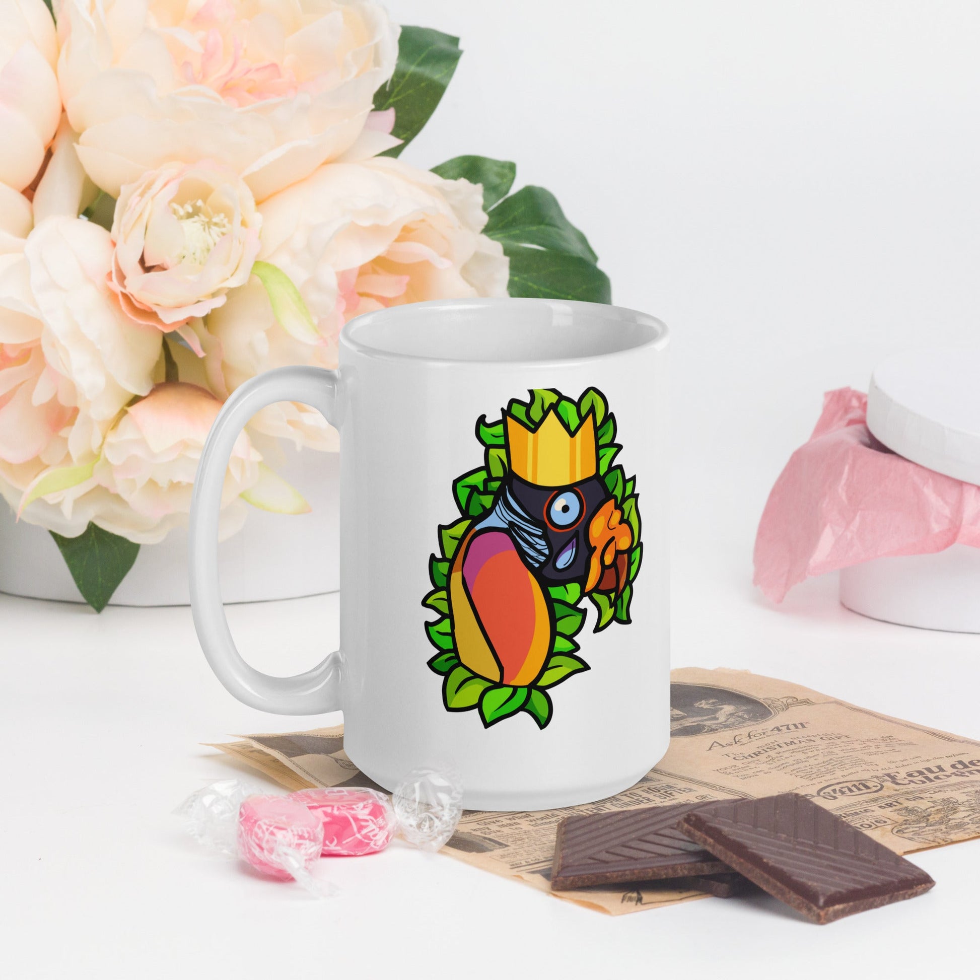 King Vulture White glossy mug - Chronically Crafting