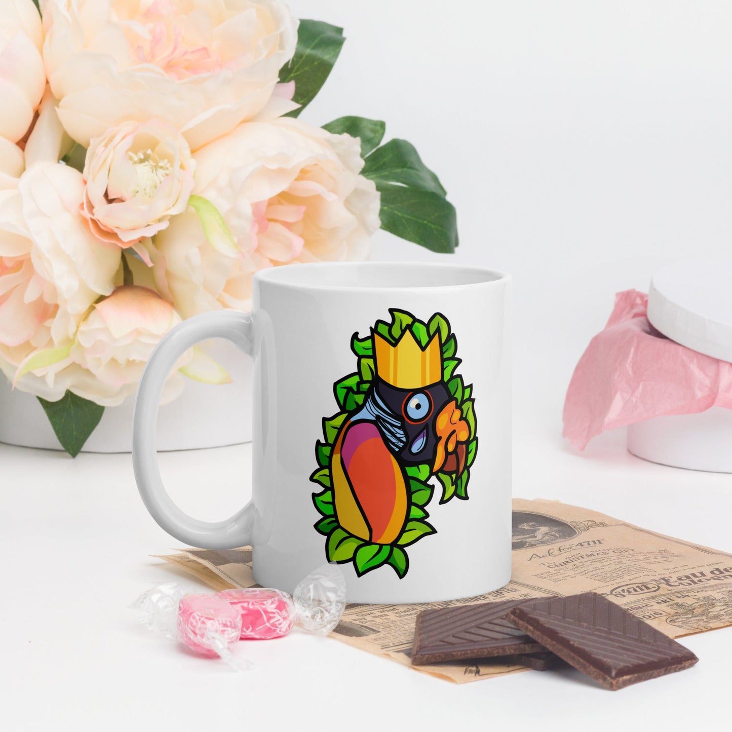 King Vulture White glossy mug - Chronically Crafting