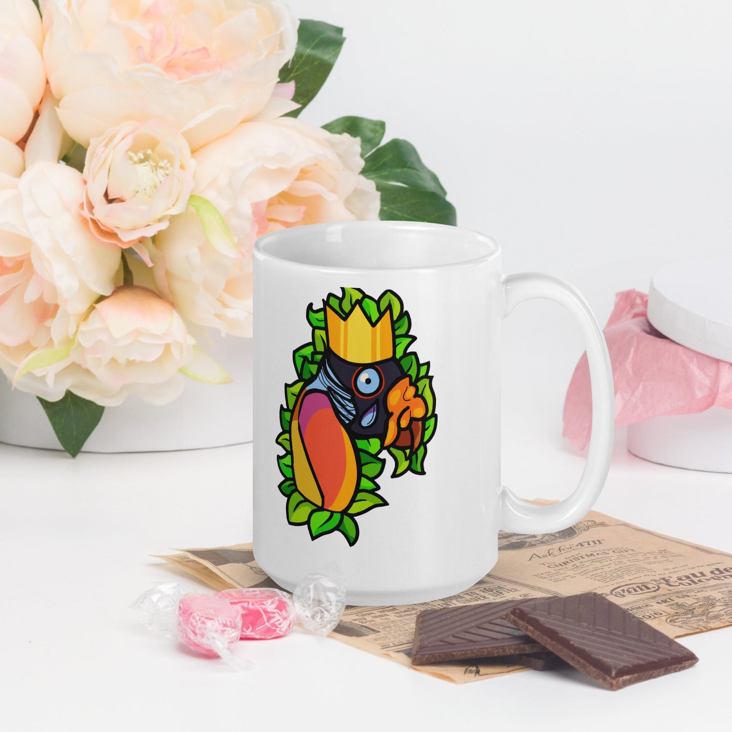 King Vulture White glossy mug - Chronically Crafting