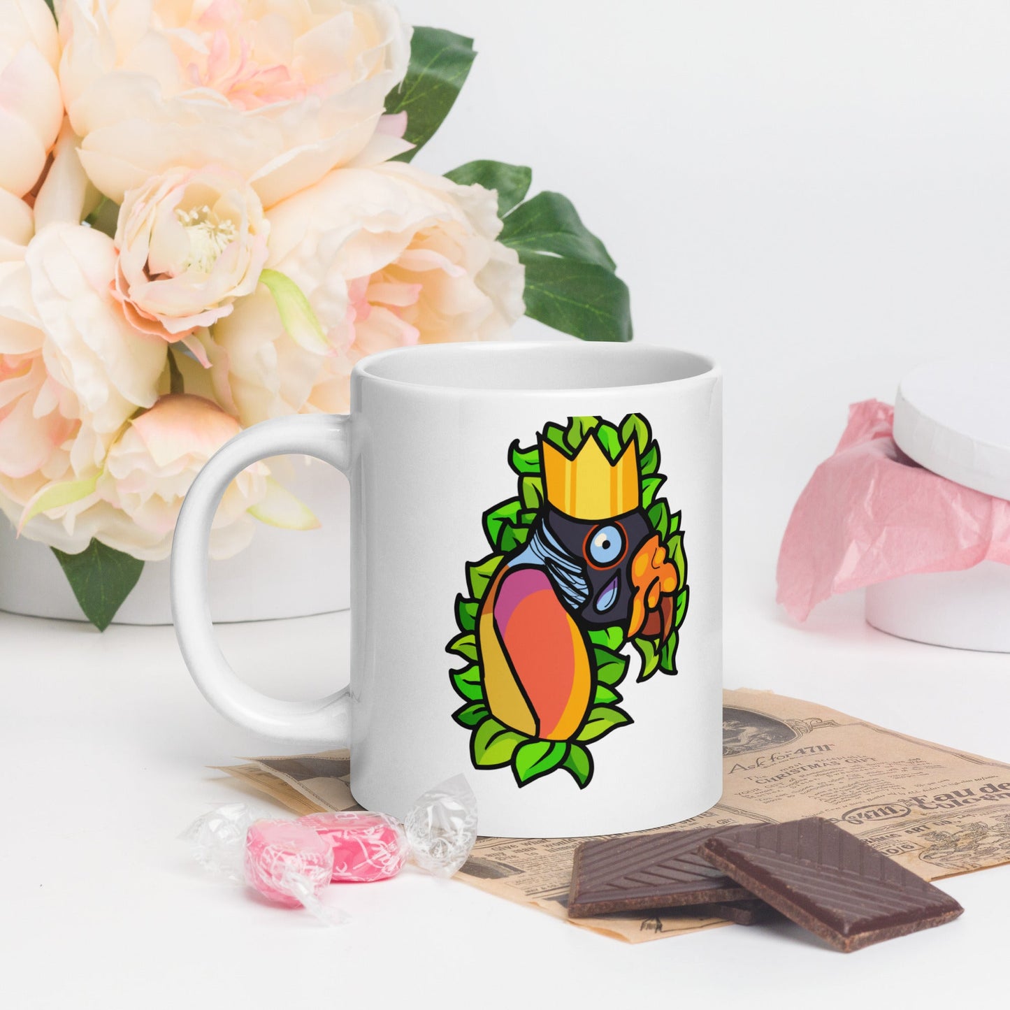 King Vulture White glossy mug - Chronically Crafting