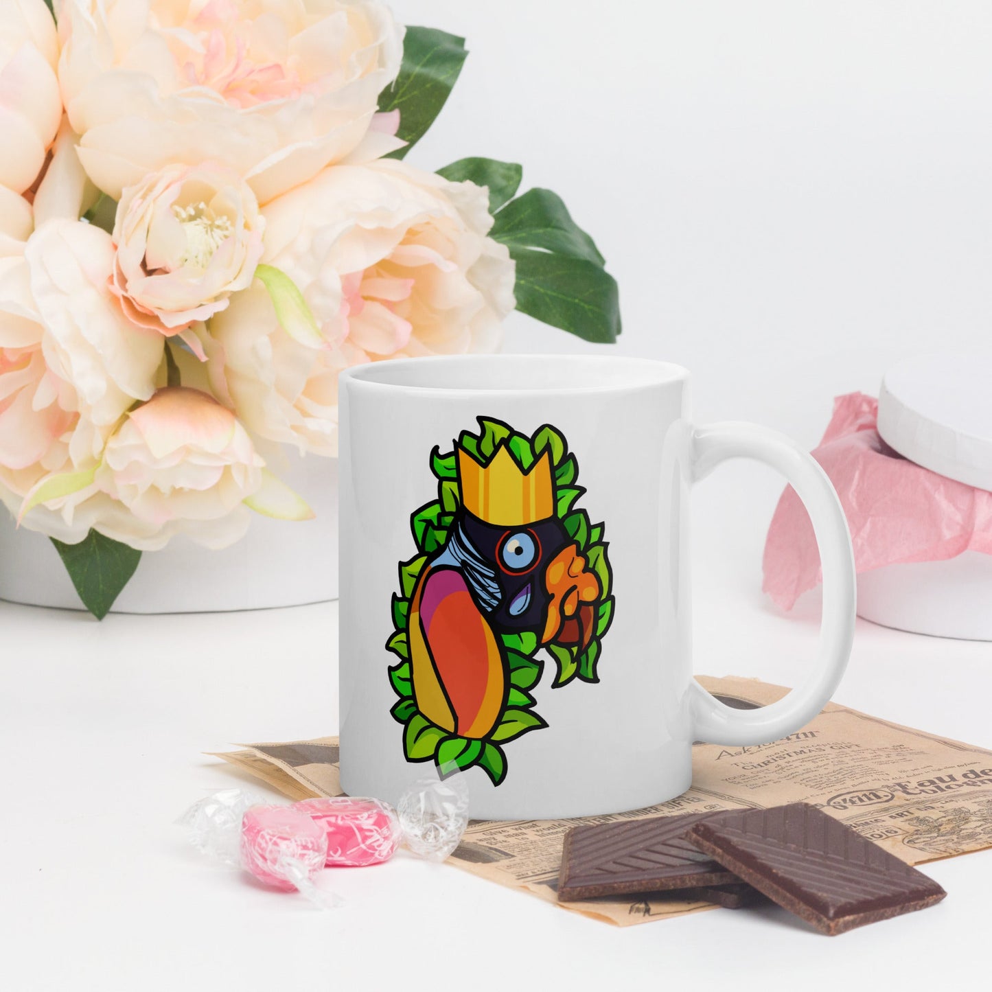King Vulture White glossy mug - Chronically Crafting
