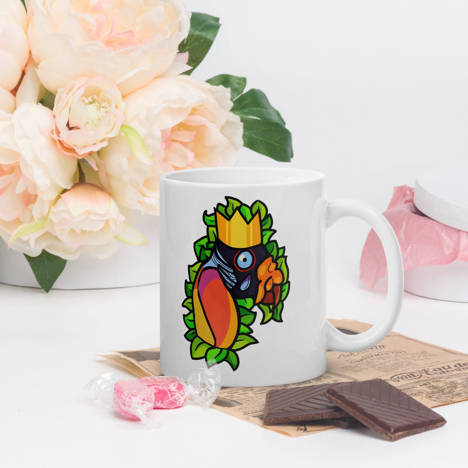 King Vulture White glossy mug - Chronically Crafting