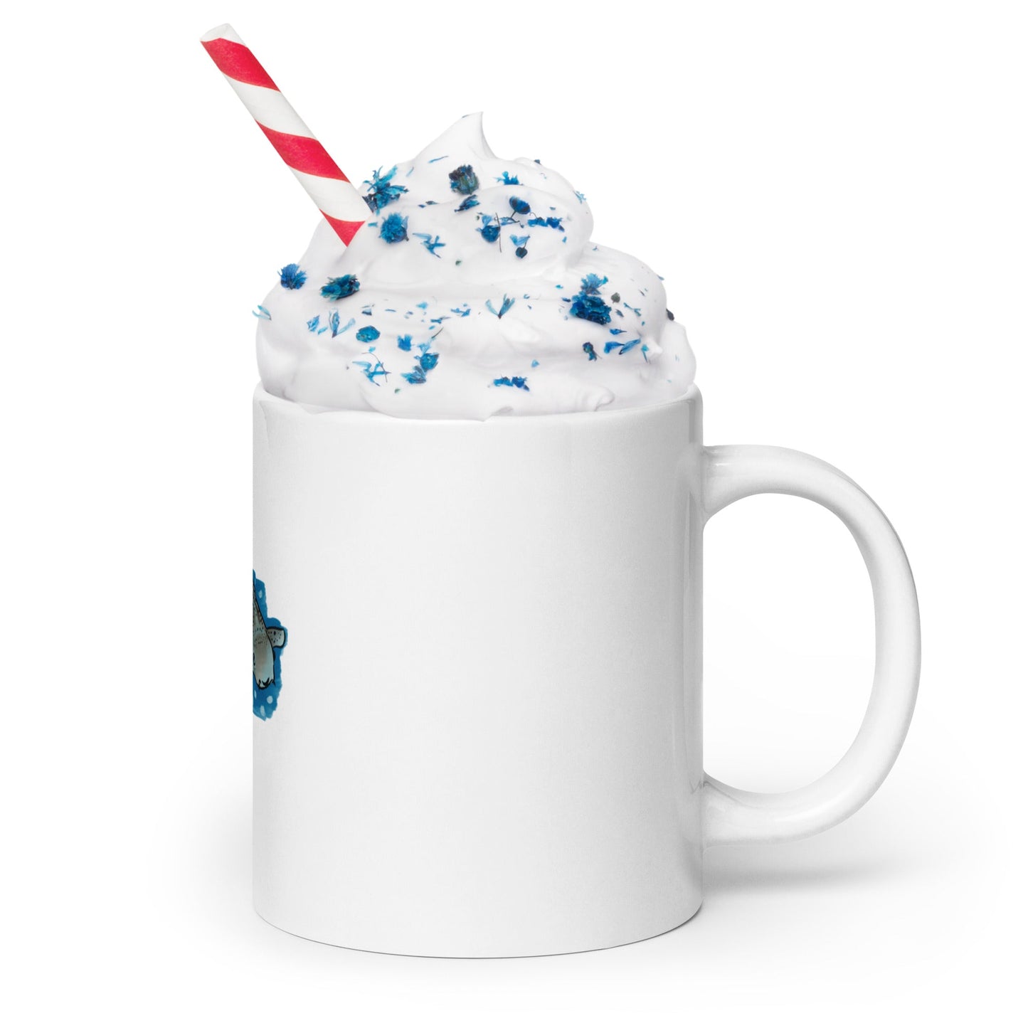 Leopard Shark White glossy mug - Chronically Crafting