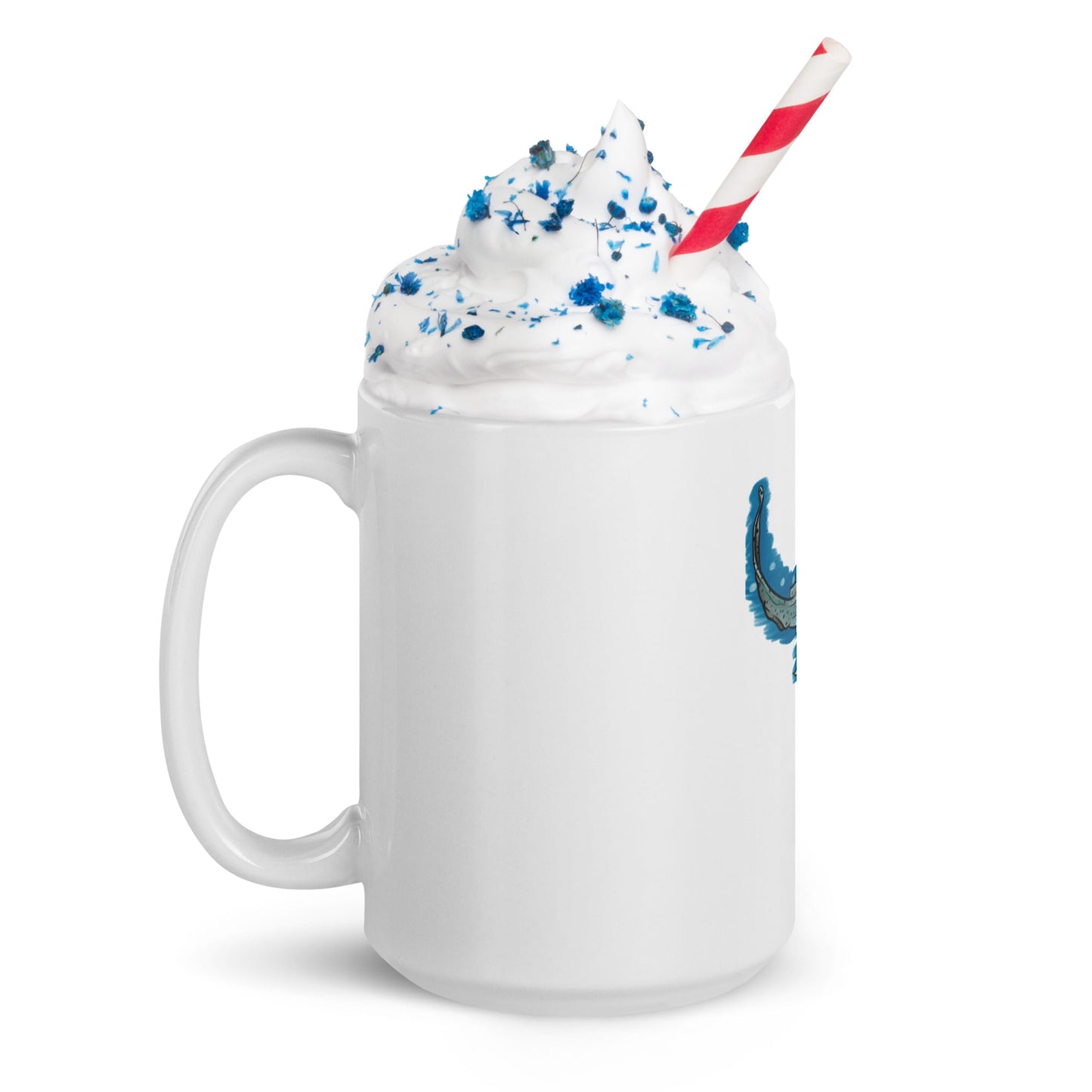 Leopard Shark White glossy mug - Chronically Crafting