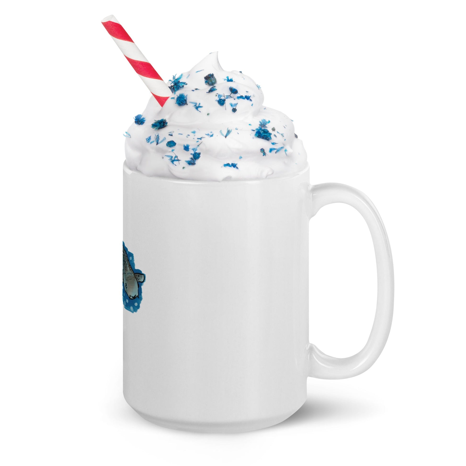 Leopard Shark White glossy mug - Chronically Crafting