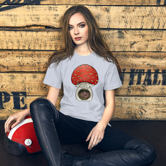 Mouse Asleep in Mushroom Unisex t-shirt - Chronically Crafting
