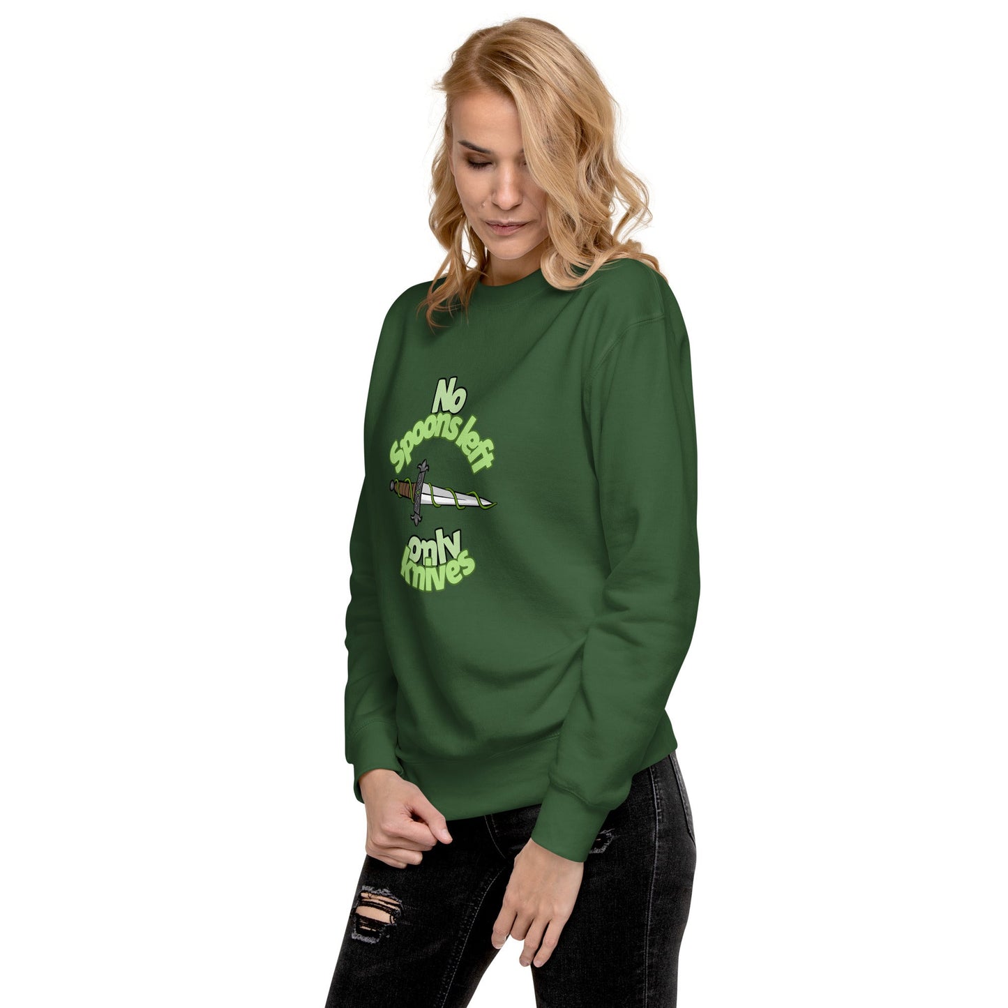 No Spoons Only Knives | Unisex Premium Sweatshirt - Chronically Crafting