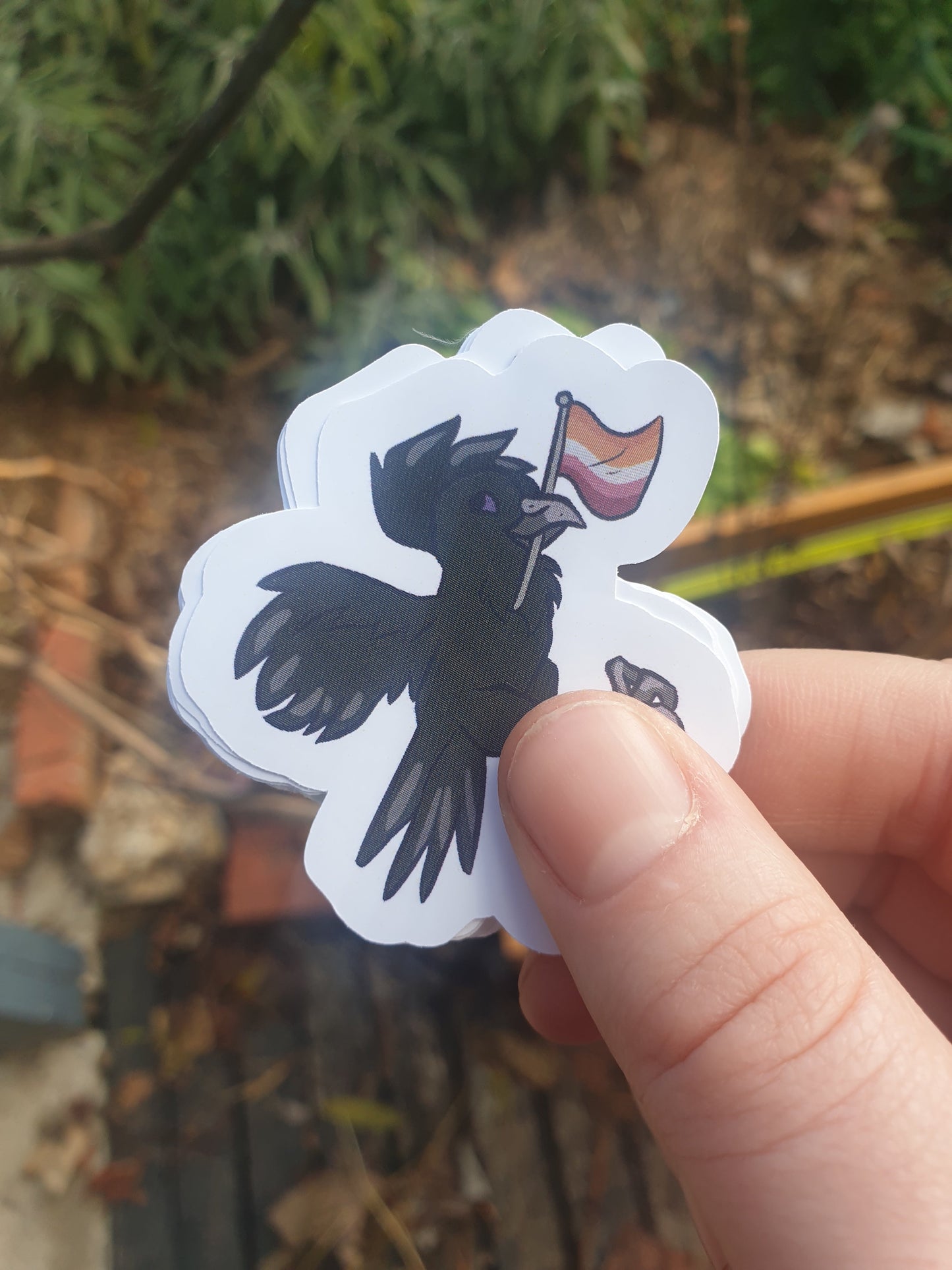 Pride Flag Raven Stickers (rainbow, gay, lesbian) - Chronically Crafting