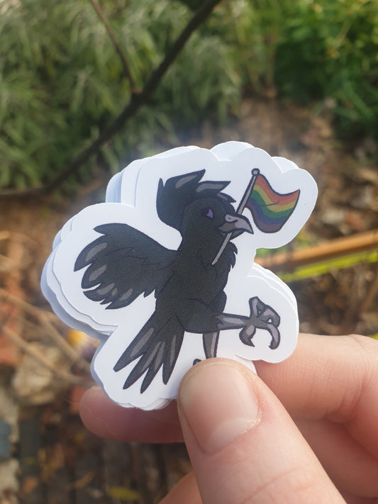 Pride Flag Raven Stickers (rainbow, gay, lesbian) - Chronically Crafting