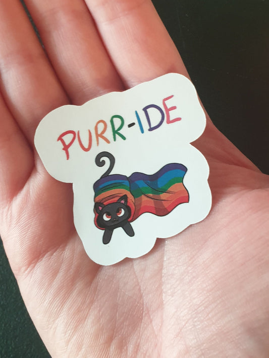 Pride Kitty sticker - Chronically Crafting