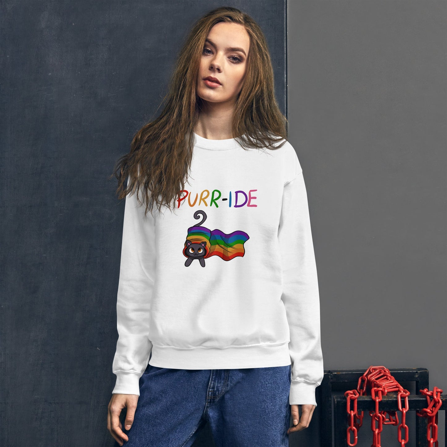Pride Kitty Unisex Sweatshirt - Chronically Crafting