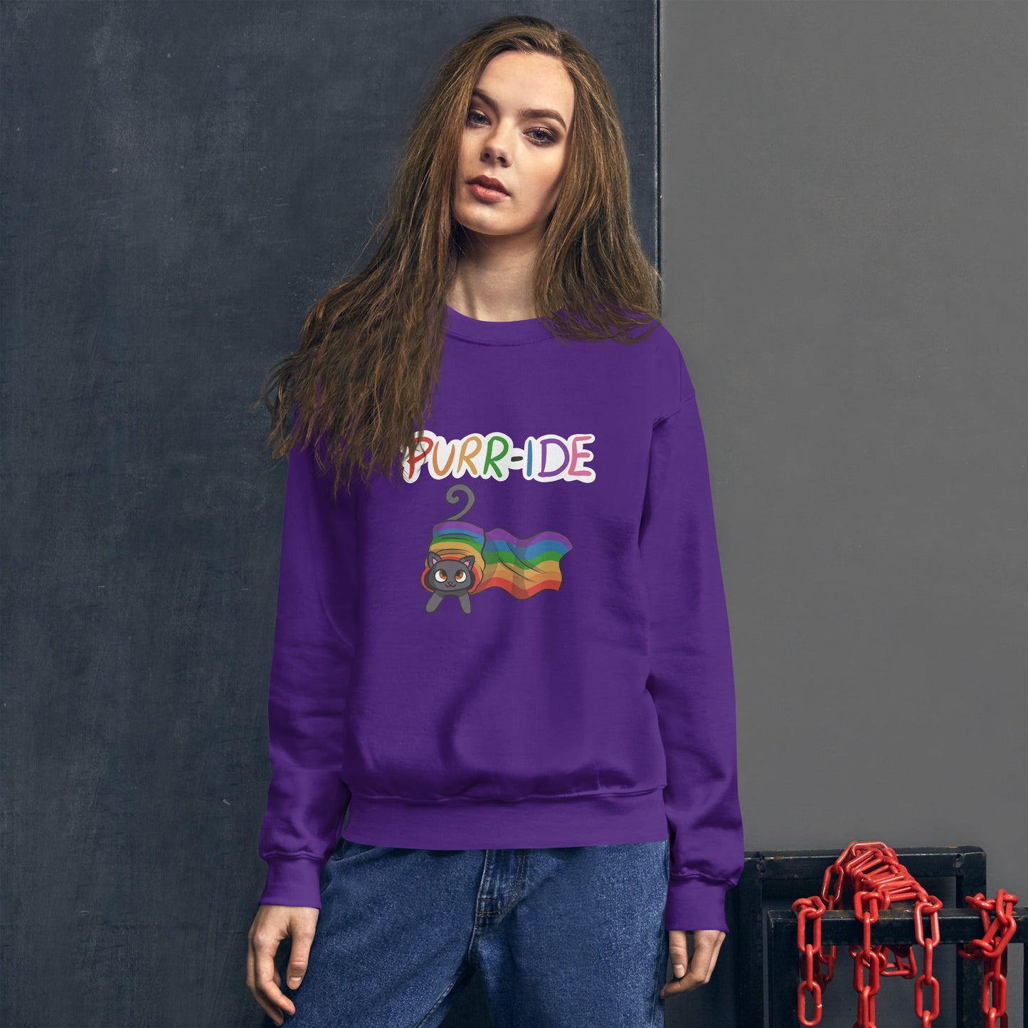 Pride Kitty Unisex Sweatshirt - Chronically Crafting