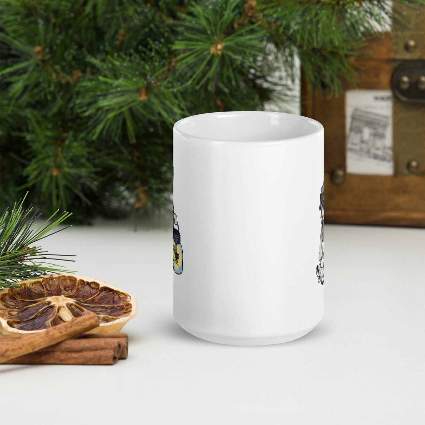 Shaggy Inkcap Mushroom Witch White glossy mug - Chronically Crafting