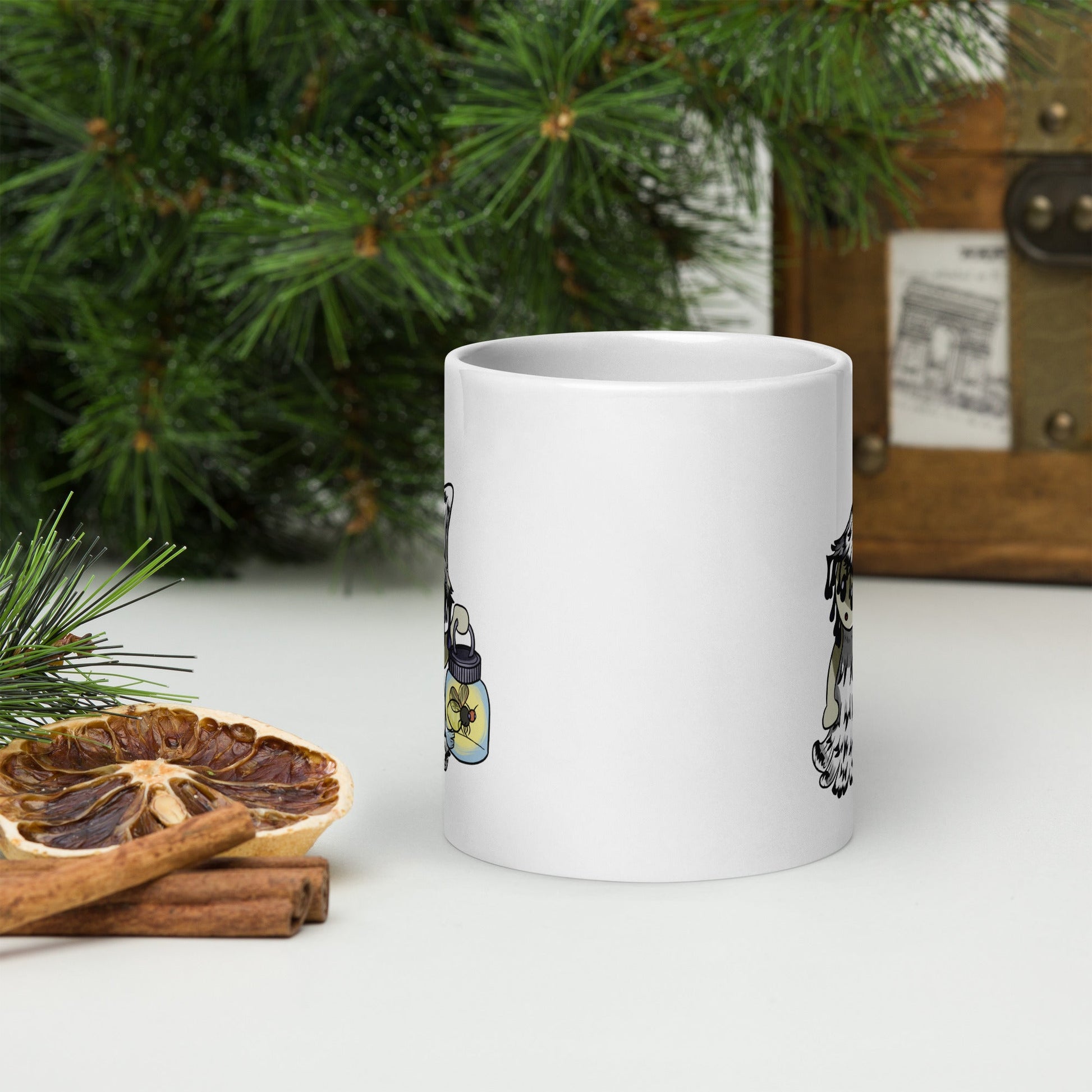 Shaggy Inkcap Mushroom Witch White glossy mug - Chronically Crafting