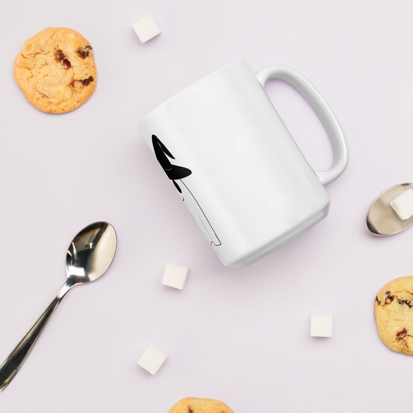 Witchy Ghost w Tea White glossy mug - Chronically Crafting