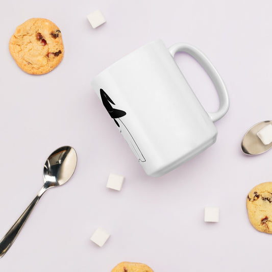 Witchy Ghost w Tea White glossy mug - Chronically Crafting