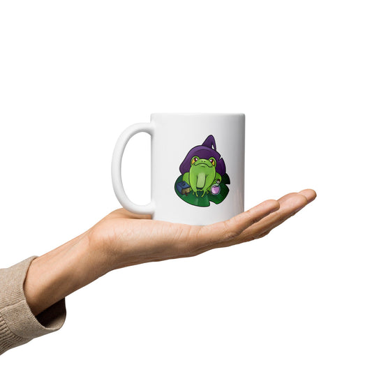 Wizard Frog | White glossy mug - Chronically Crafting